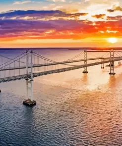 Chesapeake Bridge Sunset Paint By Numbers