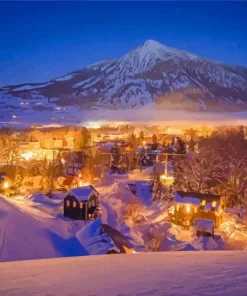 Crested Butte At Night Paint By Numbers