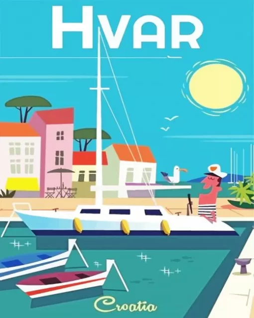 Croatia Hvar Poster Paint By Numbers