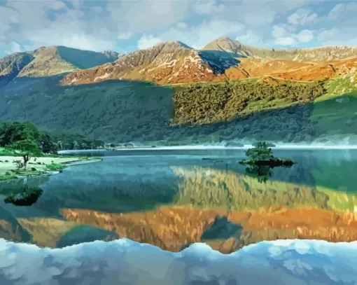 Crummock Lake Water Reflection Paint By Numbers