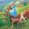 Lamb And Little Girl Paint By Numbers