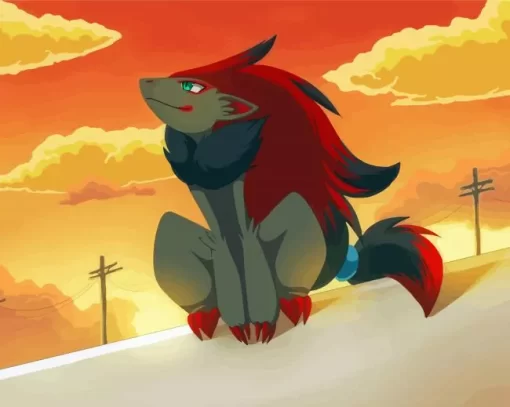 Fox Zoroark Pokemon Anime Paint By Numbers