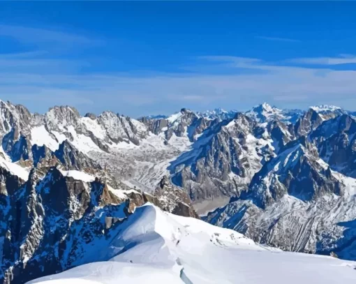 French Alps Mountains Paint By Numbers