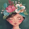 Girl Head Flowers Art Paint By Numbers