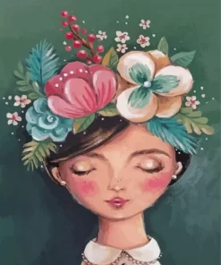 Girl Head Flowers Art Paint By Numbers