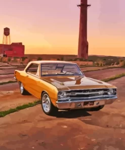 Gold 69 Dodge Dart Paint By Numbers