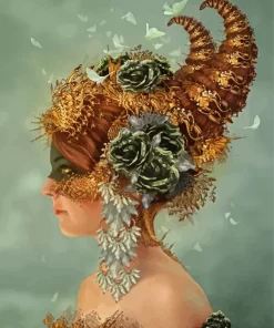 Golden Masquerade Lady Paint By Numbers