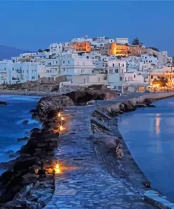 Greece Naxos Island At Night Paint By Numbers