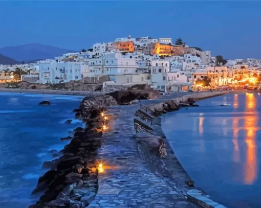 Greece Naxos Island At Night Paint By Numbers