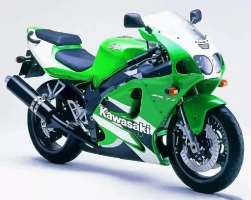 Green Ninja ZX 7R Paint By Numbers