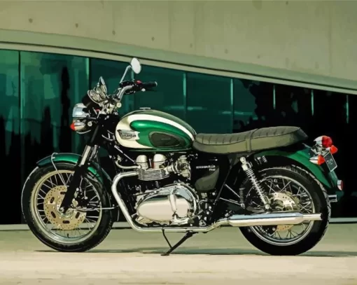 Green Triumph Bonneville Paint By Numbers