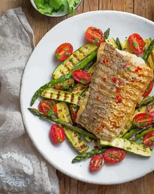 Grilled Hake Fish Paint By Numbers