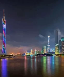 Guangzhou City At Night Paint By Numbers