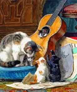 Guitar And Cats Paint By Numbers