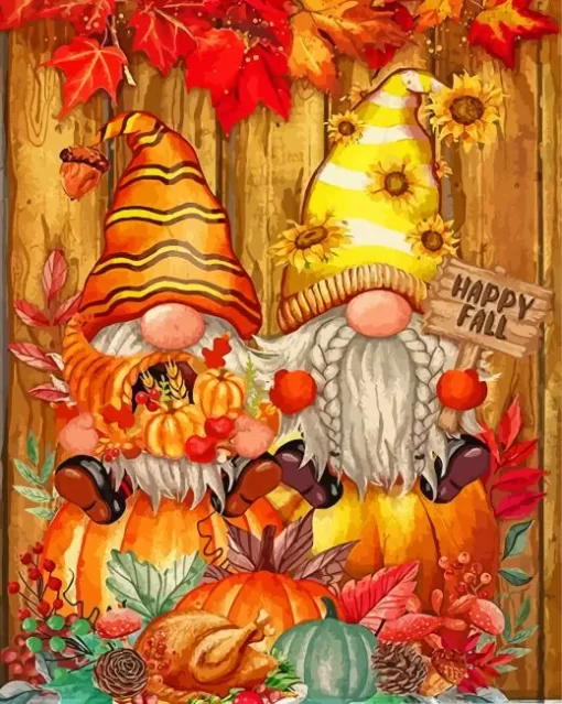 Happy Fall Gnomes Paint By Numbers