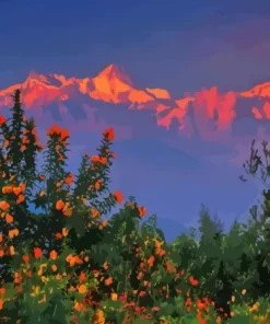 Himalayas At Sunset Paint By Numbers