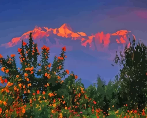 Himalayas At Sunset Paint By Numbers