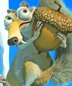 Ice Age Scrat And Nut Paint By Numbers