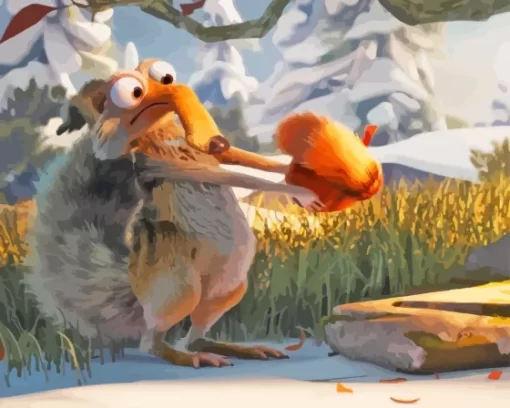 Ice Age Scrat Animated Movie Paint By Numbers