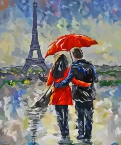 Romantic Walk In The Rain Paint By Numbers