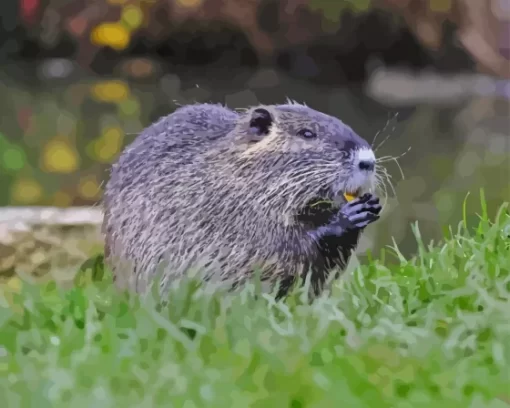 Black Muskrat Paint By Numbers