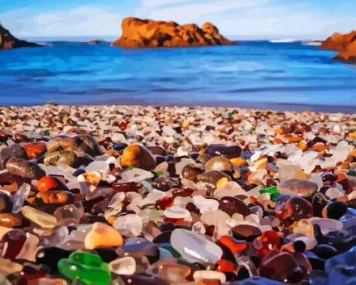 California Glass Beach Paint By Numbers