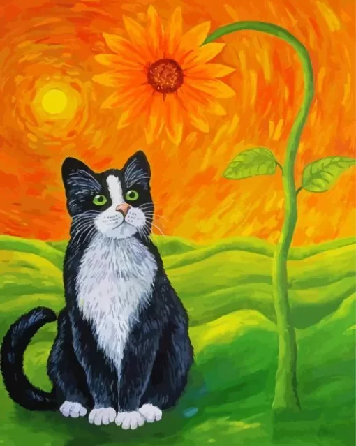 Cat Sunflower Paint By Numbers