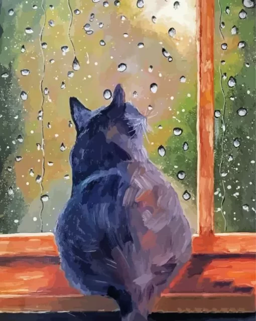 Cat Window Art Paint By Numbers