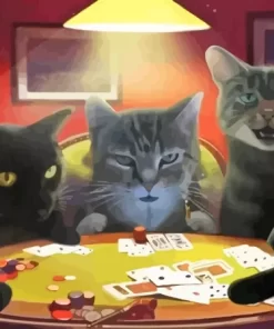 Cats Playing Cards Paint By Numbers