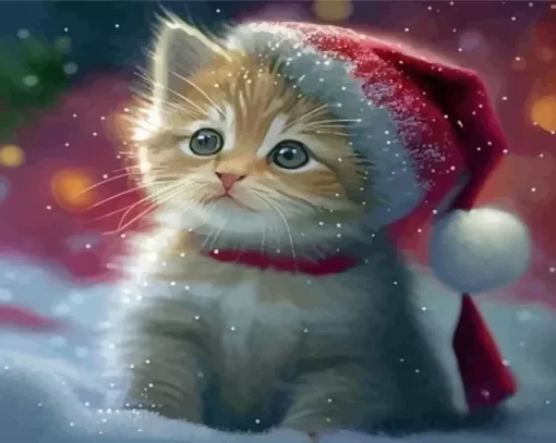 Christmas Cat Paint By Numbers