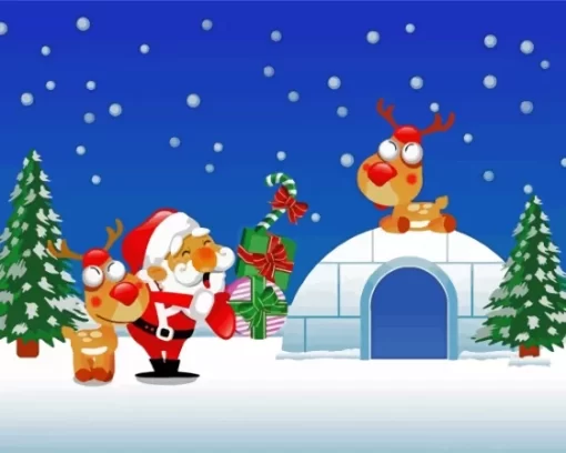 Cute Christmas Cartoon Paint By Numbers