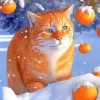 Cute Cat And Oranges Paint By Numbers