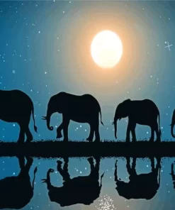 Elephants Moon Paint By Numbers