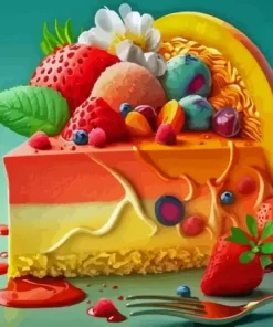 Fruit Piece Of Cake Paint By Numbers