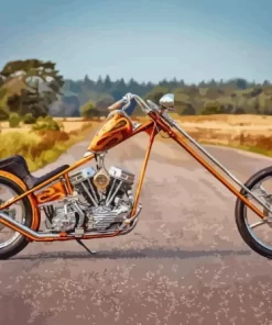 Golden Chopper Bike Paint By Numbers