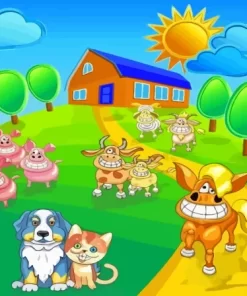 Happy Farm Animals Paint By Numbers