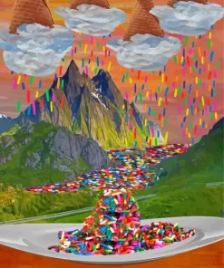 Ice Cream Surrealist Landscape Paint By Numbers