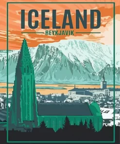 Iceland Reykjavik Poster Paint By Numbers