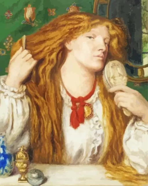 Woman Combing Her Hair Paint By Numbers