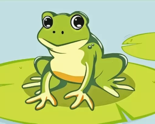 Green Frog On Lily Pad Paint By Numbers