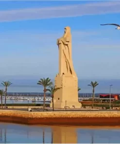 Huelva Statue Of Cristobal Paint By Numbers