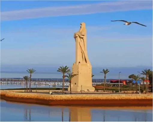 Huelva Statue Of Cristobal Paint By Numbers