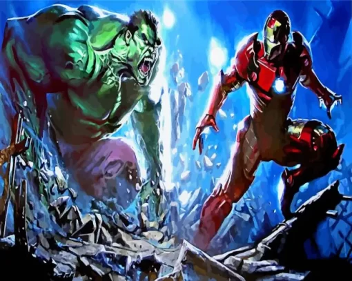 Hulk And Iron Man Heroes Paint By Numbers