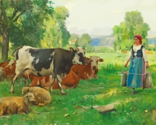 In A Pasture Julien Dupre Paint By Numbers