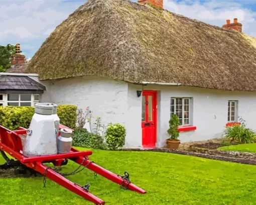 Irish Cottage Backyard Paint By Numbers