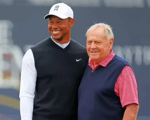 Jack Nicklaus And Tiger Woods Paint By Numbers