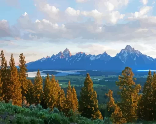 Jackson Lake National Park Paint By Numbers