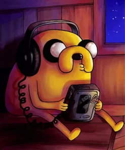 Jake The Dog With Headphones Paint By Numbers