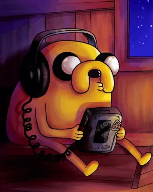 Jake The Dog With Headphones Paint By Numbers