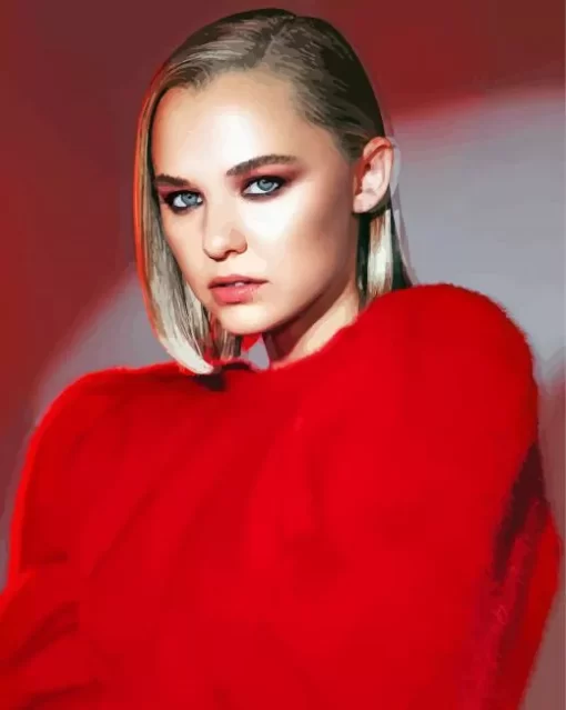 Madison Iseman In Red Paint By Numbers